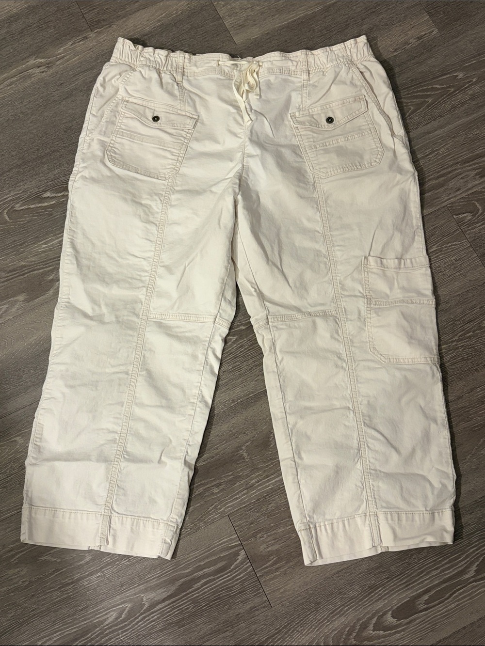 Pilcro Off-White Wide Leg Cargo Pants